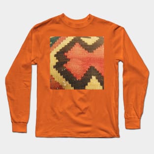 orange rug pattern, abstract art, antique rug pattern, minimal art, modern art, carpet pattern, For custom orders please DM me. Long Sleeve T-Shirt